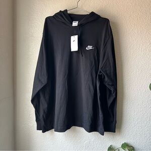 Nike Black hooded thin sweatshirt with Iconic Swoosh Logo